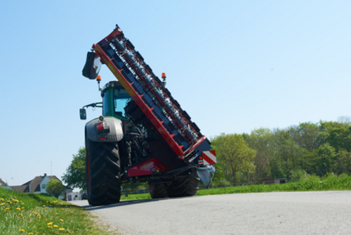 Mower Conditioner with vertical transport position - excellent stability during high speed transport.